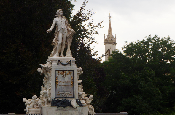 A statue of Mozart in Vienna
